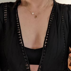 NWT Boohoo Woven Ruffle Crochet Tie Front Blouse - 12/M/L